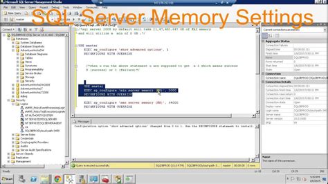 Sql Server Configuring Memory Settings Youtube