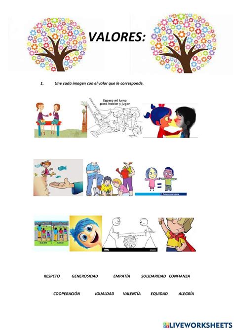 2020981 Valores Daniela Liveworksheets