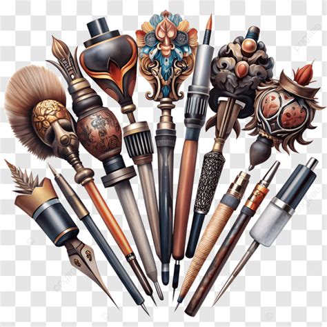 Canetas E Pincéis Artísticos Perfeitos Para Ilustrações Gráficas Png Ferramentas De Desenho
