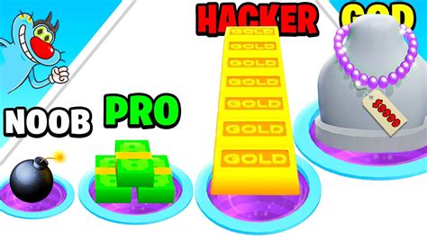 Noob Vs Pro Vs Hacker In Money Hole With Oggy And Jack Rock Indian