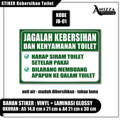 Stiker Jagalah Kebersihan Toilet Laminasi Glossy Lazada Indonesia