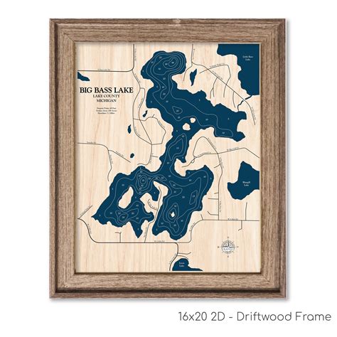 Big Bass Lake Map | Wooden Maps | thirtyAXIS