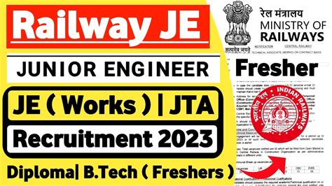 RRB JE 2023 Notification Railway JE Vacancy 2023 Railway Junior