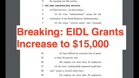 Breaking New Targeted EIDL Grant Funding Increases Limit To 15 000