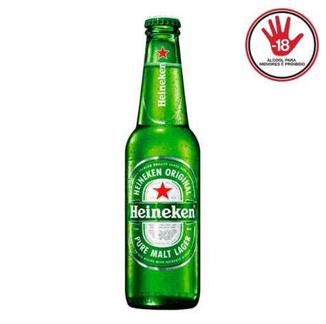 Cerveja Heineken Long Neck De 330ml Pack 6 Unidades Fardo Com 24 Unidades