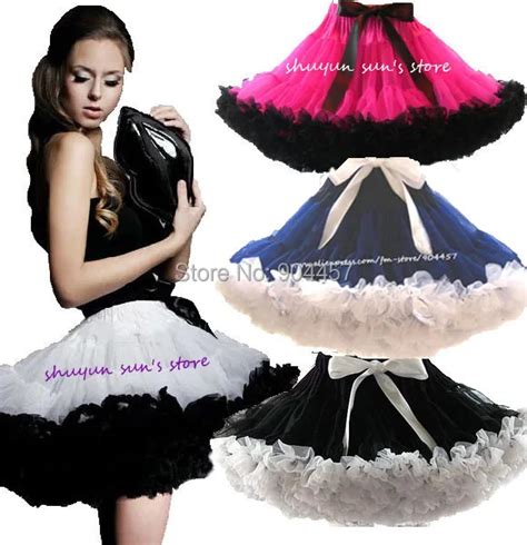 Adult Teen Fluffy Pettiskirt Womens Color Patchwork Party Dance Tutu