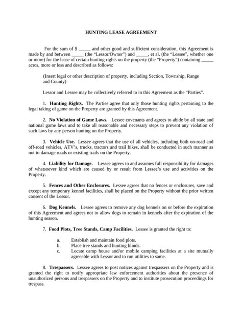 Hunting Lease Agreement Land Fill Out Sign Online Dochub