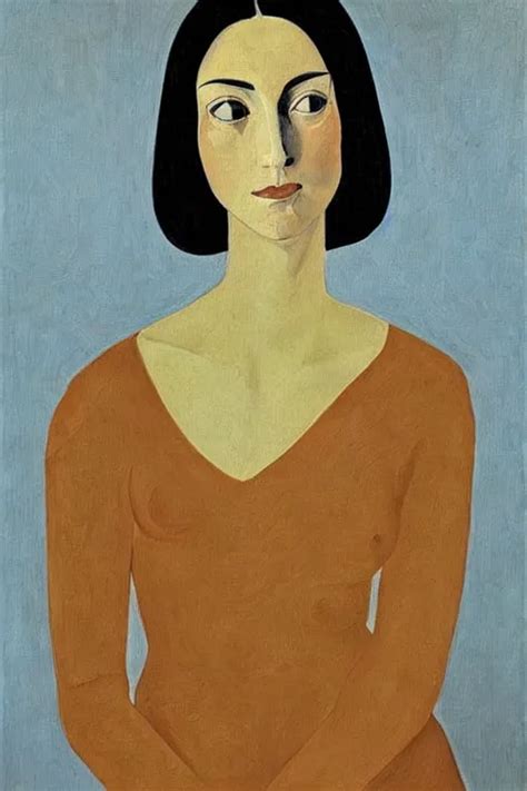 A Painted Portrait Of A Women Art By Felice Casorati Stable Diffusion