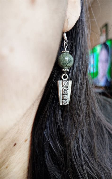 Mayan Jade Mexican Earring Jade Earrings Mayan Silver Green Jade