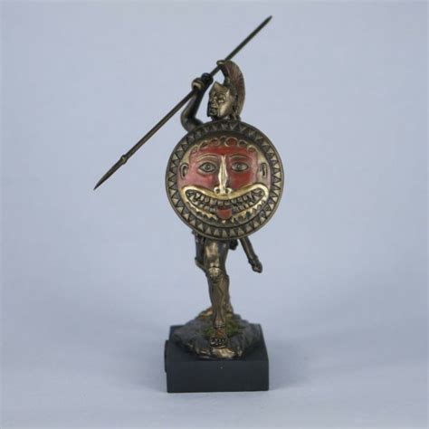 Spartan Warrior With Spear And Hoplite Shield Cold Cast Bronze Statue 4