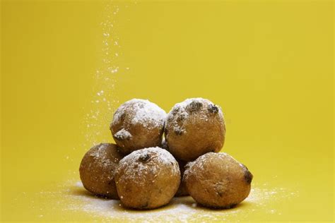 Dutch Traditional Oliebol Delicacy Stock Photo - Image of close, pastry ...