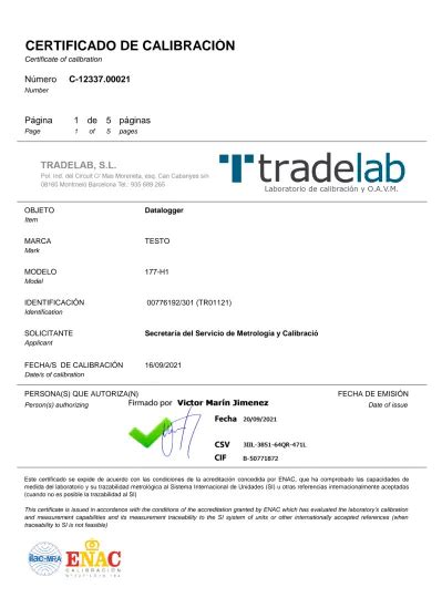 Certificado De Calibraci N Certificate Of Calibration