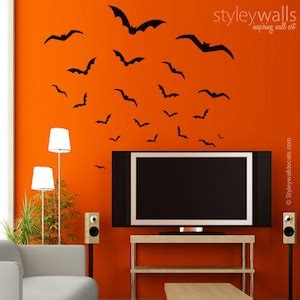 Halloween Wall Decal, Bats Wall Decal, Bats Wall Sticker, Bats Halloween Wall Decal for Office ...