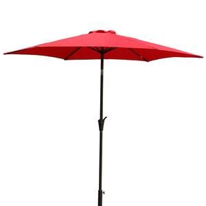 Sunrinx Ft Aluminum Market Crank And Tilt Patio Umbrella In Red With