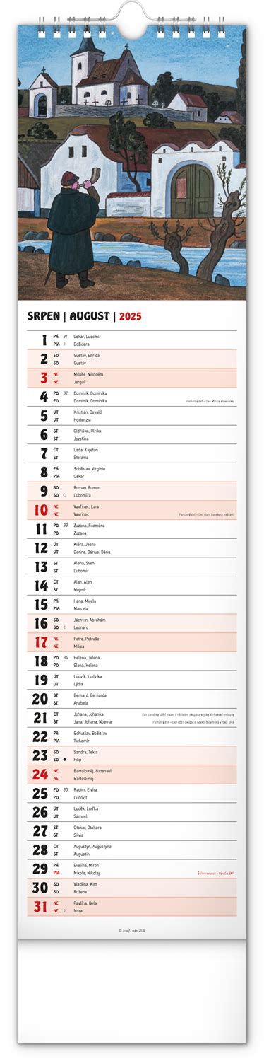 N Stenn Kalend R Josef Lada Cz Sk Cm Presco Sk