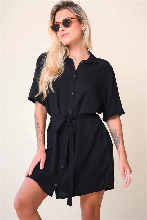 Vestido Camisa Chemise Preto