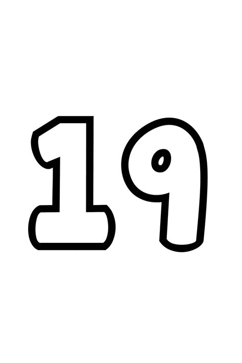 Free Printable Tracing Numbers Bubble Number 19