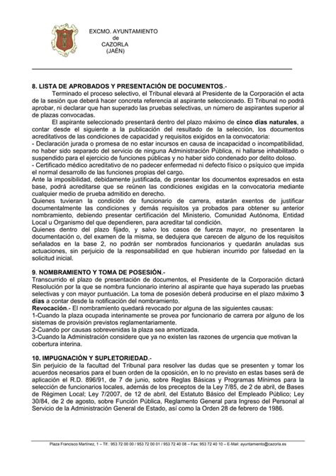 Bases Seleccion Arquitecto Interino Definitivas Pdf