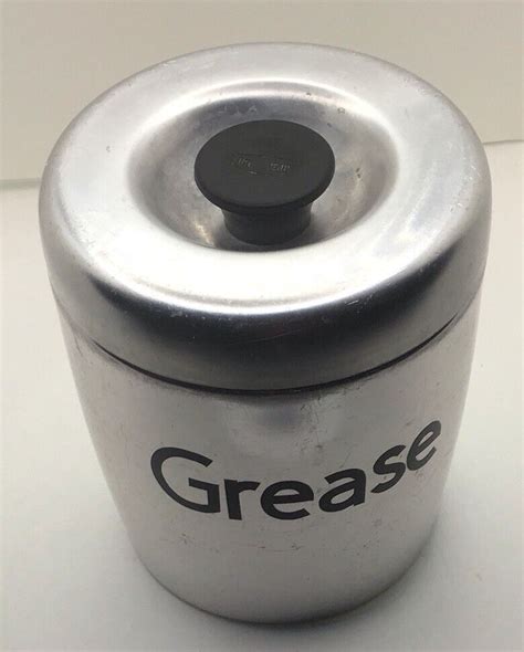 Vintage West Bend Aluminum Grease Canister With Strainer Insert MCM