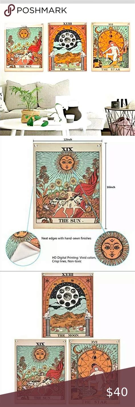 The Sun The Moon The Star Tarot 3 Set Tapestries Hanging Tapestry Star Tarot Tapestry