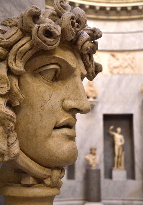 Statue At The Vatican Museum Male Profile Close Up Editorial