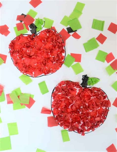 Kids Craft for Fall {Make a Tissue Paper Apple}