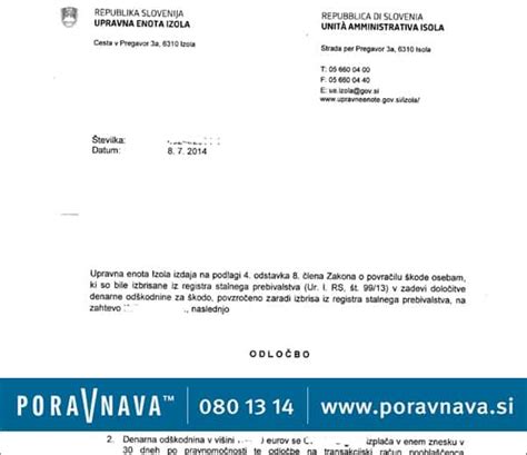 Omejitev Vi Ine Od Kodnine Za Izbrisane Je Protiustavna