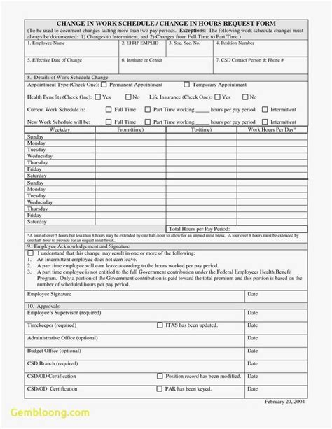 The Change In Work Order Form For Employees To Fill Out Their Own