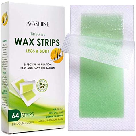 Avashine Body Wax Strips, Waxing Kit Contains 64 Strips - Shaving Clean