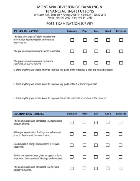 Montana Post-examination Survey Form - Fill Out, Sign Online and ...