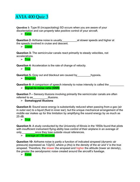 SOLUTION Avia 400 Quiz 3 Solved Fall 2021 Studypool