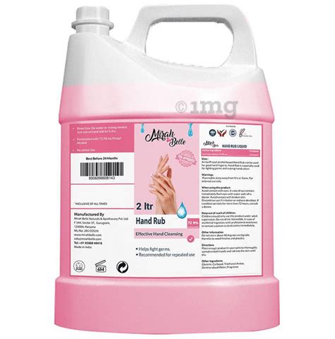 Mirah Belle Hand Rub Regular Sanitizer Buy Canister Of 2 0 Ltr