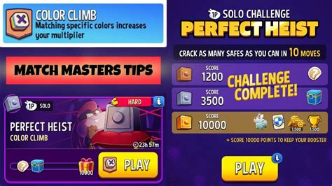 Match Masters Perfect Heist Color Climb Hard Solo Challenge