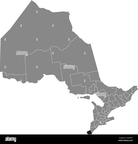 Black Flat Blank Highlighted Location Map Of The ESSEX COUNTY Inside