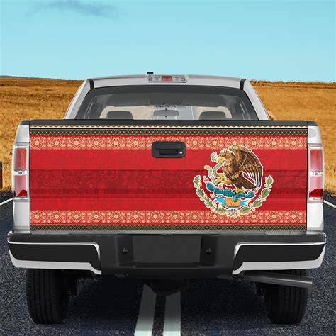Lotusprinthandmade Mexico Flag Eagle Tailgate Wrap 2 Sizes (26"x66