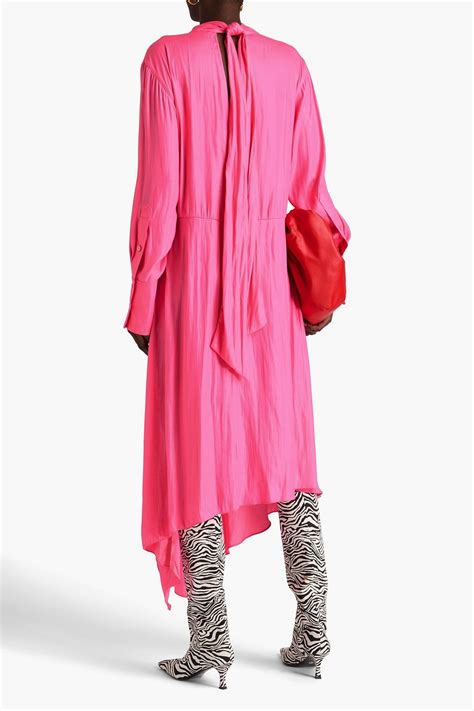 STELLA MCCARTNEY Pussy Bow Satin Twill Midi Dress THE OUTNET