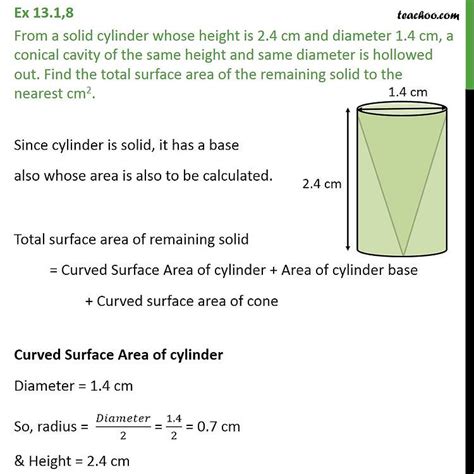 Ex From A Solid Cylinder Of Height Cm Ex