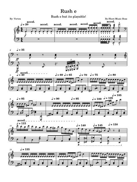 Rush E Sheet Music Boss Rush E Pdf