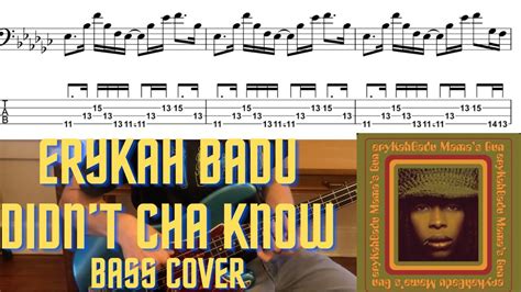 Erykah Badu Didn T Cha Know Bass Cover Pino Palladino With Tab And