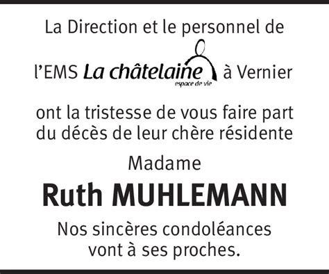 Ruth Muhlemann Hommages