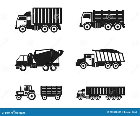 Colecciones De Excavadoras De Silueta Vectorial Aislada Stock De