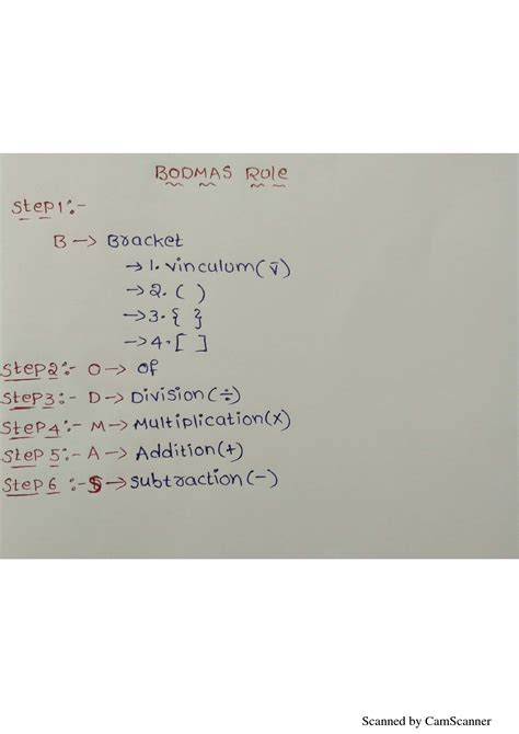 SOLUTION Bodmas Rule With Examples Studypool