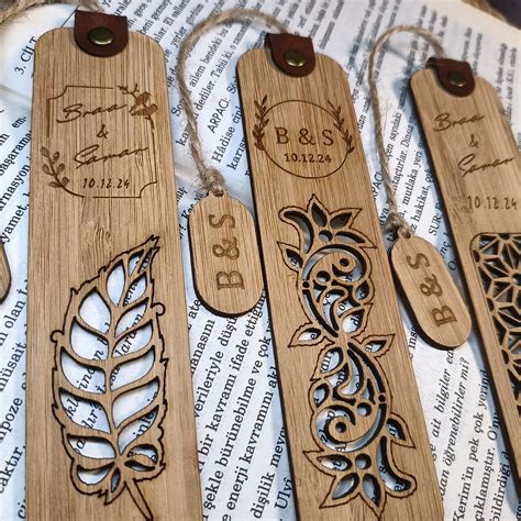 Personalized Bookmark Wedding Favors Wood Engraved Bookmark Bulk