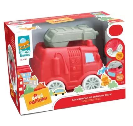 Brinquedos Roma Jensen - Bebê Pompier Carrinho de Bombeiro 161 - Roma Jensen - Happily Brinquedos