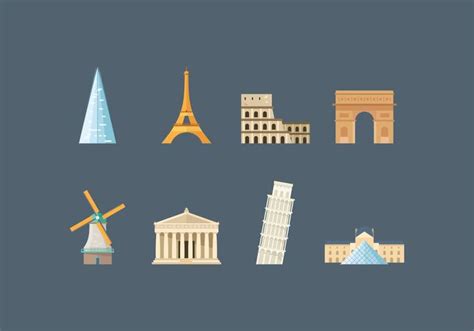 Free Europe Landmark Vector Icons 137032 Vector Art at Vecteezy