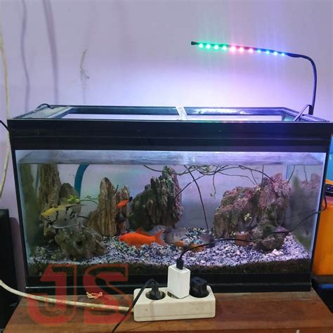 Lampu Aquarium Aquascape 11 Mata LED Kombinasi Biru Pink Hijau Lampu