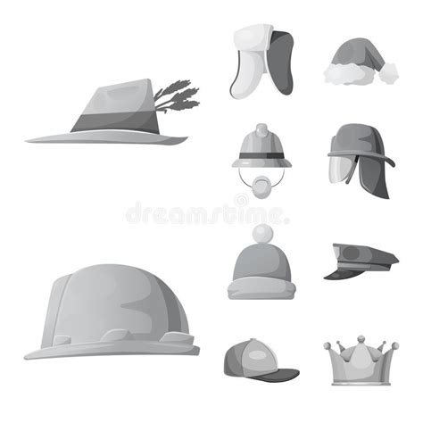 Vector Illustration Of Headgear And Cap Symbol Collection Of Headgear