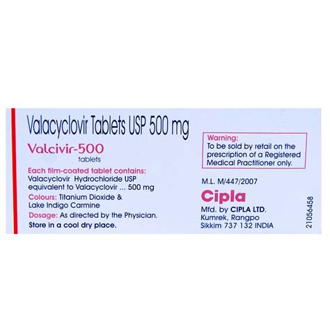 Valcivir 500 Tablet 3 S Price Uses Side Effects Composition Apollo