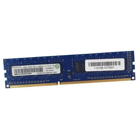 4Go RAM DDR3 PC3L 12800U RAMAXEL RMR5030KQ68F9F 1600 03T6566 DIMM PC