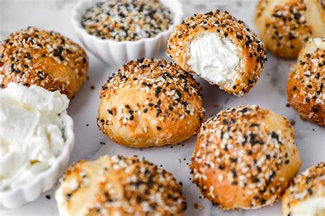 Stuffed Bagel Bites With Cream Cheese